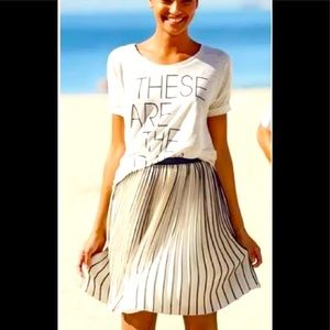 J.Crew stripe Pleated Navy Blue skirt